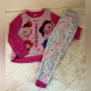 Girls My Little Pony Pajamas Set Size 7/8 Long Sleeve Top & Pants